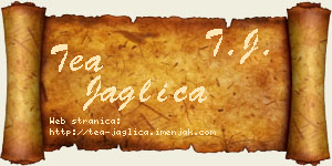 Tea Jaglica vizit kartica